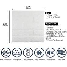 Giấy dán tường 3D tự dính siêu chắc, chống thấm nước, họa tiết gạch, thích hợp trang trí phòng khách, phòng ngủ, nhà cửa. Độ dày 4mm. Kích thước 1m/5m/10m. - trắng - Xem 12