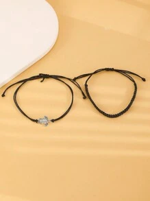 2pcs New Vintage Style Handmade Braided  Rope Anklets Turtle Shaped, Unisex Fashion Accessory For Beach Time