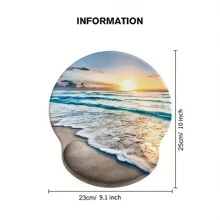 Seaside Beach Sunset Patroon Ronde Pols Rubber Muismat
