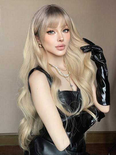 26英寸波浪卷曲合成假发，魅力时尚长卷发，适合女性日常佩戴