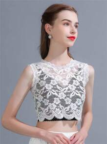 1pc Women's Black And White Lace Trim Anti-Emptied Chest Paste, Inner Decorative False Collar Valentine's Day - Lace Collar - View 6