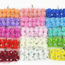 144 chiếc hoa hồng xốp nhân tạo kim cương 2cm tự làm vòng hoa thủ công trang trí tiệc cưới làm sổ lưu niệm hoa giả - Nhiều màu - Xem 8