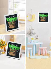 DIY卡通鑽石畫（無框），鑽石擺件裝飾，掛畫套件（1入） - 彩色 - 查看 3