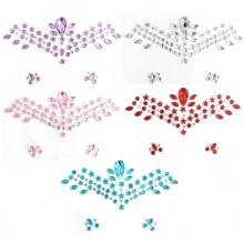 1 Peça adesivo de cristal de face de diamante para festas, shows e cosméticos, adereço de decoração sem adesivo para fotografia - Multicolorido - Visão 3