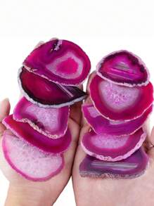 1/3/5/7/10pcs Synthetic Crystal, Asymmetrical Polished Rose Agate Slices For Jewelry Making Furniture Decoration