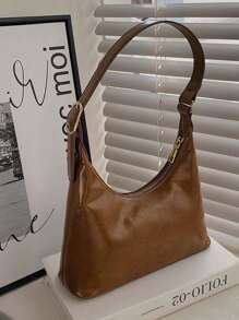 Bolso de mano francés retro minimalista con cremallera para mujeres