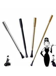 1 pièce Porte-cigarette unisexe mince avec tige longue extensible, accessoire de costume de rôle, accessoire photo et de scène, style vintage imprimé léopard pour Halloween