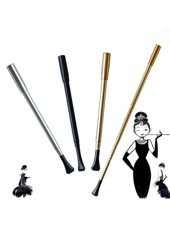 1 件男女通用超薄烟嘴，带可伸缩长柄，角色扮演服装配件，摄影和舞台道具，复古风格万圣节豹纹