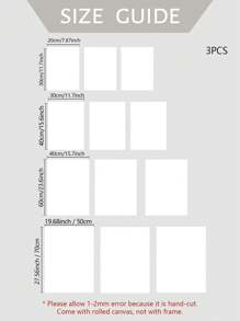 3 件/套无框帆布海报、日本艺术版画、日本装饰、山景壁画、极简主义壁画、风景、绿色壁画 - 彩色 - 查看 5
