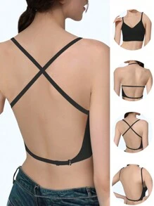 Yoga Fashion For Small Chest Low Back Top Lingerie Push Up Bras Top Backless Brassiere Sexy Womem Beauty Back Wire Free Soft Bras For Women Sexy Underwear Female Fitness Sports Seamless Bralette - View 1