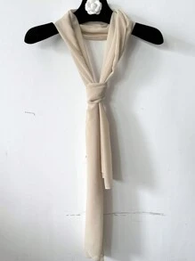 1pc Long Lightweight Chiffon Scarf, Narrow Neckerchief, Fashionable Accessory For Four Seasons, Spring/Summer/Autumn/Winter