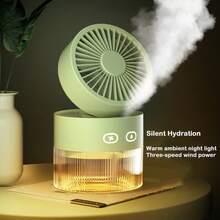 迷你USB可充電桌面噴霧風扇，強風輸出，大容量電池，加濕功能，輕便小巧，適合居家使用，是一份絕佳的禮物 - 彩色 - 查看 6