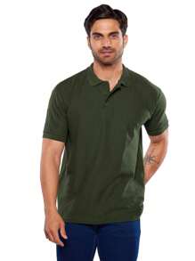 Playera Polo para Hombre Manga Corta 100% Algodón - ALFANI - Verde militar - Ver 2