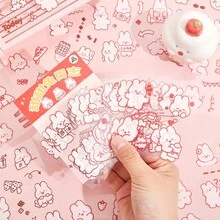 Paquete de 25 hojas de pegatinas de recortes con diseños tiernos de caricaturas, adhesivos de material decorativo impermeable PET para diarios, cuadernos y planificadores DIY - Azul - Ver 5