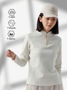 TECTOP Women Fleece Winter Jackets Slim Fit Pullover Polar Long Sleeve 1/4 Quarter Zip Warm, Cozy Outerwear For Outdoor,Skiing