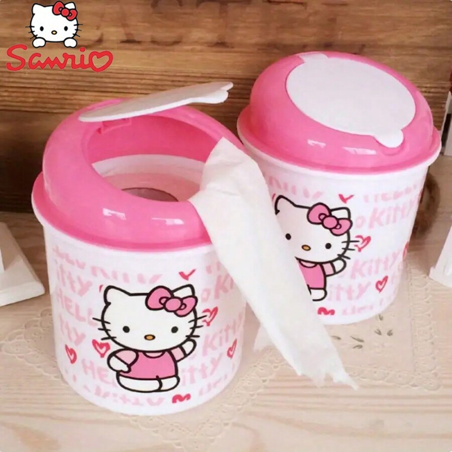 Sanrio 1PC Cute Kitty Wastepaper Basket Creative Mini Clean Desktop