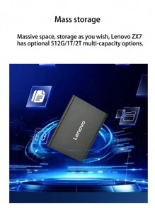 Lenovo ZX7 Solid State Drive USB3.1 High-Speed External PSSD Disk 512G/1TB/2TB Mobile Phone Computer Dual-Use Compact Portable