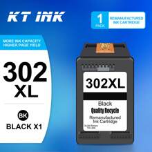 KT INK Cartuchos de tinta remanufacturados de alto rendimiento KT INK 302XL compatibles con 302 y 302XL, compatibles con las impresoras Deskjet 1110 2130 2134 3630 3632 3634, Envy 4520 4521 4522 4523 4524, y Officejet 3830 3834 4650 4651 4652