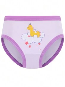 8pcs Young Girl Soft Comfortable Cartoon Pattern Briefs Casual Underwear Set