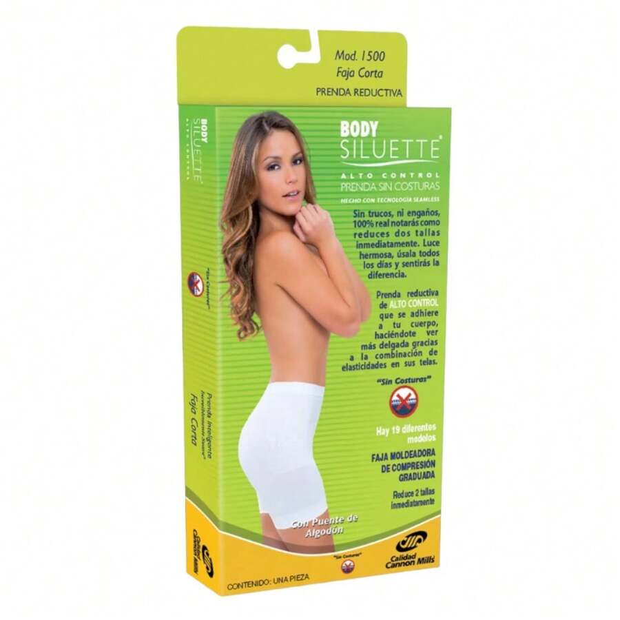 Faja Corta Body Siluette dama Modelo 1500 para mujer Moldeadora , reductora, levanta glúteos - Beis - Ver 1