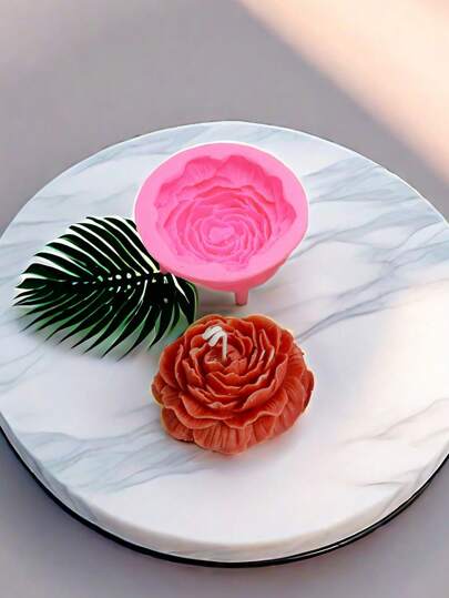 1pc Flower Aroma Plaster Candle Ceramic Clay DIY Silicone Mold With Glue Gun For Book Decoration