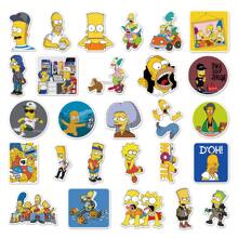 50 Pieces Handmade Cartoon Funny Cute Simpson Fashionable Waterproof Stickers For DIY Decoration On Phone Luggage And Helmet Back To School