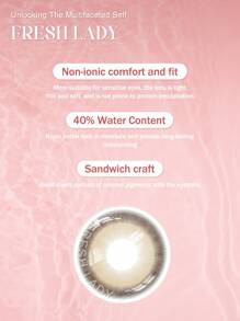 FRESH LADY 1 Pair Natural Honey Color Soft Contact Lens Caramel Whirl 14.00mm For Daily Wear Cosmetic Lenses Yearly Disposable