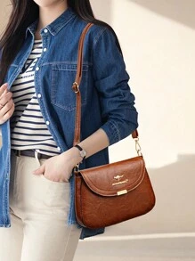 女士奢华真皮单肩包 2024 时尚设计钱包和手提包 高品质斜挎包 女士信使包