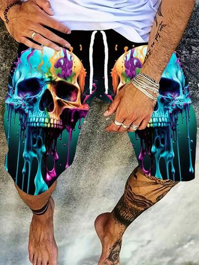 Colorful Graffiti 3D Printed Surfing Board Shorts Cool Summer Street Hip Hop Swim Trunks For Men Kids Vacation Beach Shorts,Hawaiian