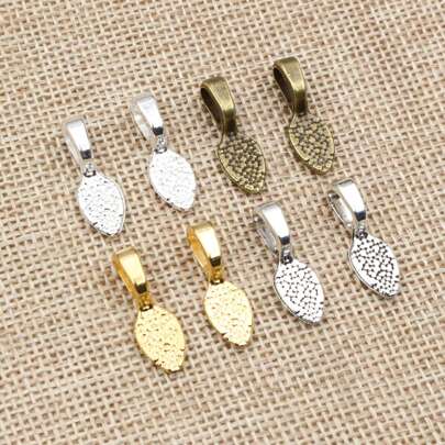 40pcs Glue-On Flat Pad Bails Spacer Bead Charms Pendant DIY Jewelry Making Accessories For Necklace Bracelet Supplies