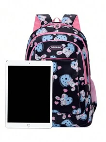 Nueva mochila con diseño de caricaturas coreanas, mochila de moda multifuncional para mujer, ideal para la calle - Negro - Ver 6