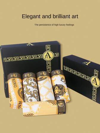 5pcs/Set Luxury Baroque Letter Print Men's Briefs