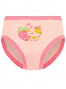 8pcs Young Girl Soft Comfortable Cartoon Pattern Briefs Casual Underwear Set