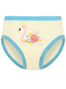 8pcs Young Girl Soft Comfortable Cartoon Pattern Briefs Casual Underwear Set