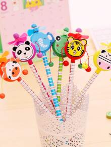 Creative Cartoon Windmill & Drum Shaped Pencil For Students, Learning Stationery & Writing Tool - Mix and Match Colors - View 3