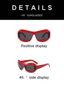 1pc Multi-Color Futuristic Technology Sporty Fashion Glasses For Men/Women With Cool Pilot Style Frame, Summer - Multicolor - View 12