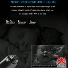 Mini Wifi Hidden Spy IP Camera Wireless HD 1080P Micro Security Night Vision Cam - Cámara+64G - Ver 8