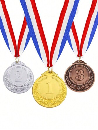Goud Zilver Brons Award Medailles-1e 2e 3e Plaats Medailles Voor Wedstrijden En Feest Verjaardag Feest Gunsten Spellen Medaille Met Lanyard Creatief Cadeau Voor Terug Naar School, Verjaardag