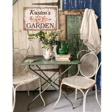 1 pezzo [Personalizzabile] Targa in metallo personalizzata, Il Giardino di Kristen, Targa personalizzata, Tavola antica, Decorazione da parete per casa, giardino e cortile, Regalo per amici, 8*12 pollici, Multifunzionale, Anti-muffa, Ornamentale, Riutilizzabile, Raffinata, Elegante, Di alta qualità, Colorata, Moderna, Personalizzata, Unica, Regali ideali per lui, Regali ideali per lei, Vita estiva lenta, Ispirazione per la vita all'aperto, Statue e sculture da giardino personalizzate, Atmosfera accogliente