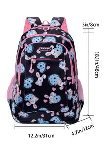 Nueva mochila con diseño de caricaturas coreanas, mochila de moda multifuncional para mujer, ideal para la calle - Negro - Ver 5