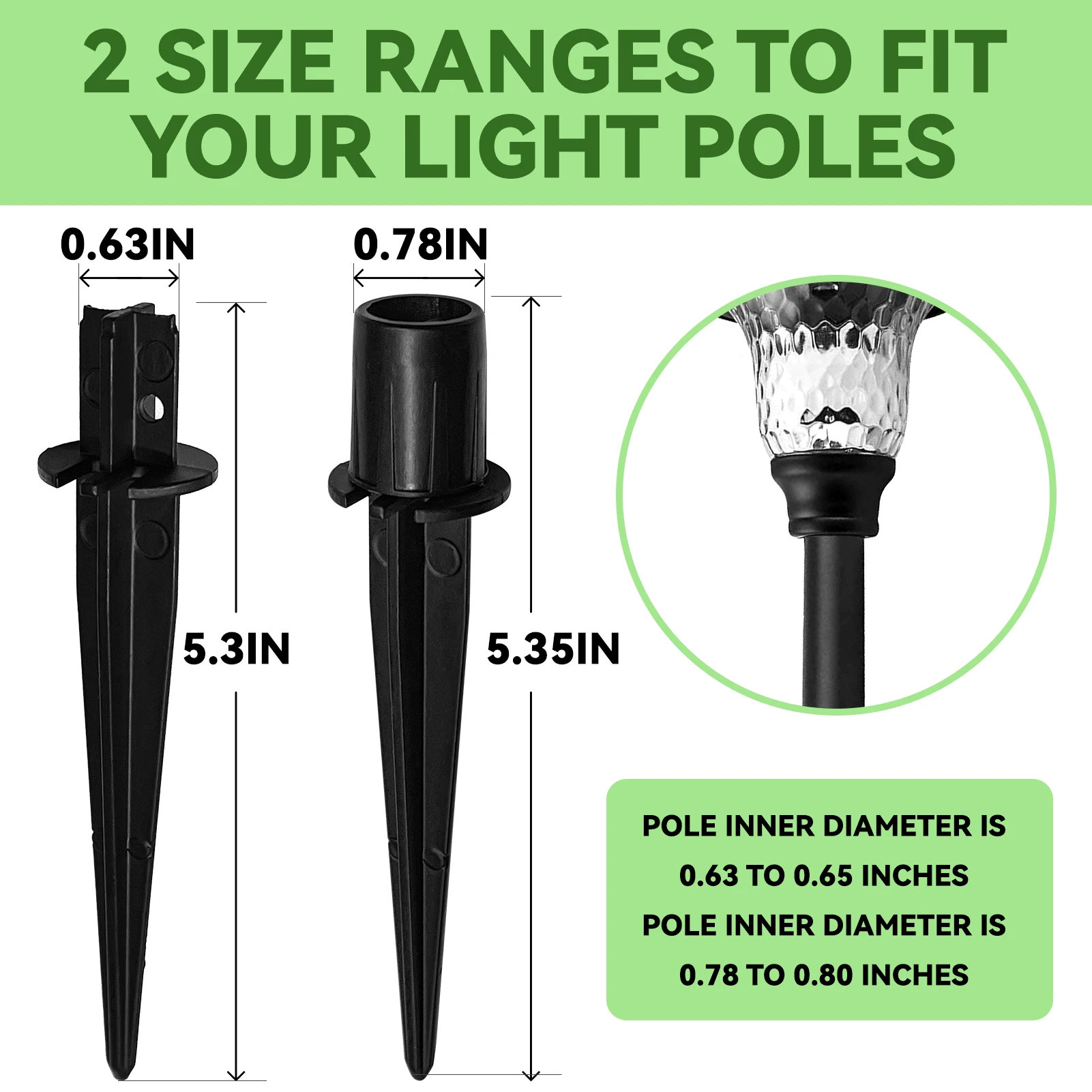 10 Pack Metal Replacement Stakes For Solar Lights Outdoor, Solar