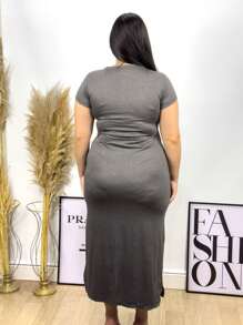 Women's Dress Long Dress Plus Size Dresses Evangelical Dresses Lovito Launch - 灰色 - 查看 4