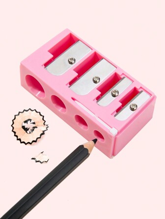 1pc Pink High-End 4-Hole Eyeliner & Eyebrow Pencil Makeup Pen Set With Pencil Sharpener, Convenient Multifunctional Portable Pen Holder,Makeup,Cheap,Room Decor,Vanity,Travel,Bedroom,Makeup Accessories,Cheap,Stocking Stuffers,Makeup,Makeup Tools,Cheap Stuff,Gifts,Gifts For Women,Christmas Gifts