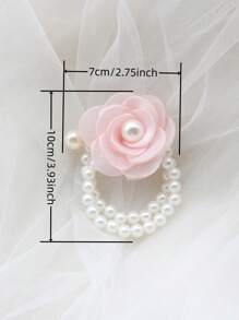 1 Stück elegante violett & rosa koreanische Stil elastische Braut Handgelenk Corsage, Hochzeit & Party Dekoration Halloween Valentinstag