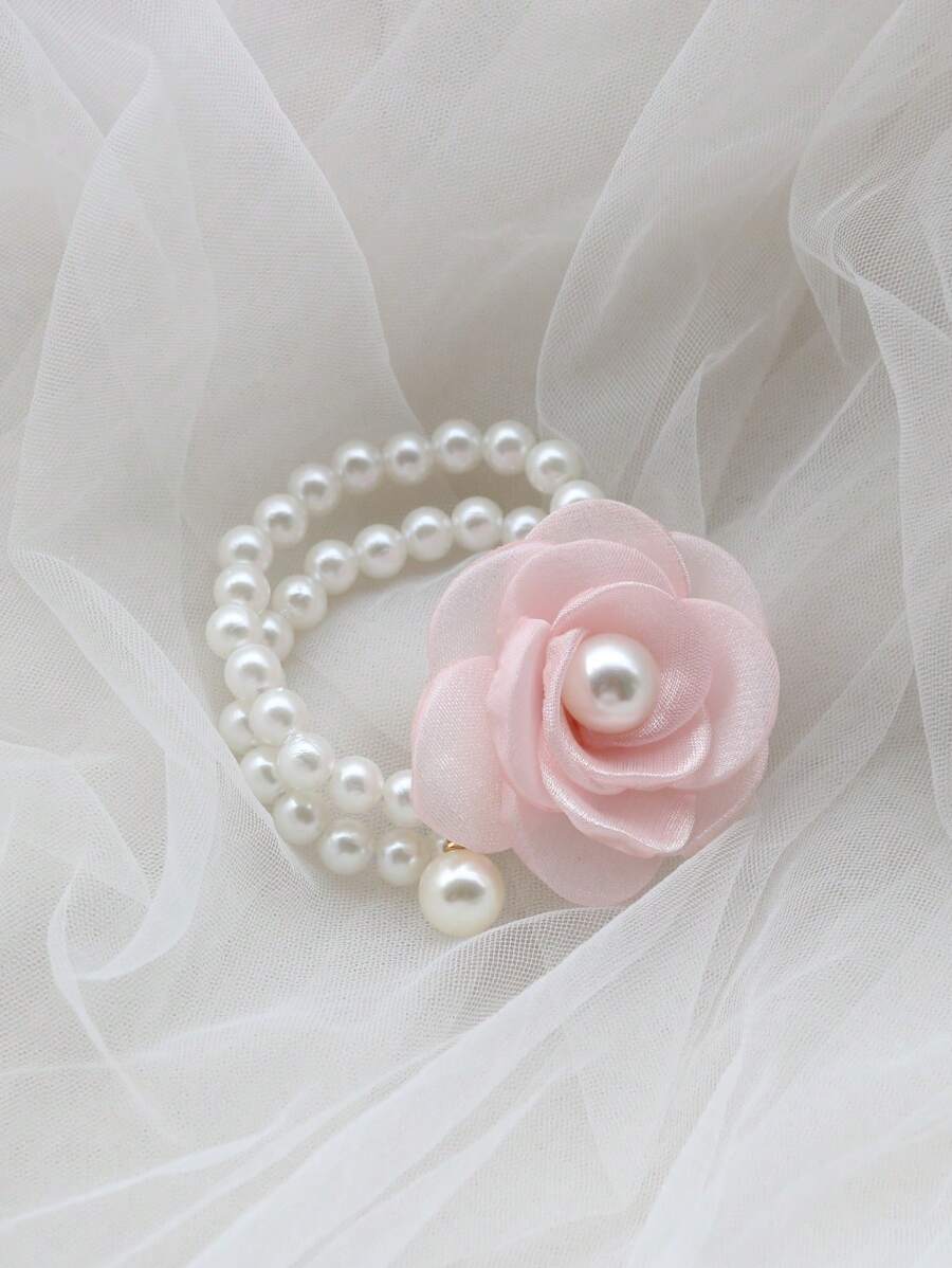 1 Stück elegante violett & rosa koreanische Stil elastische Braut Handgelenk Corsage, Hochzeit & Party Dekoration Halloween Valentinstag