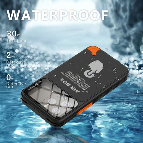 Funda impermeable para teléfono compatible con iPhone 15 Pro/14/13, para usar en la playa, buceo, entregas, viajes en días lluviosos y natación. Por favor, retire el protector de pantalla antes de usar.