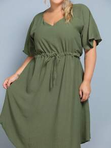Plus Size Dresses - 軍綠色 - 查看 4