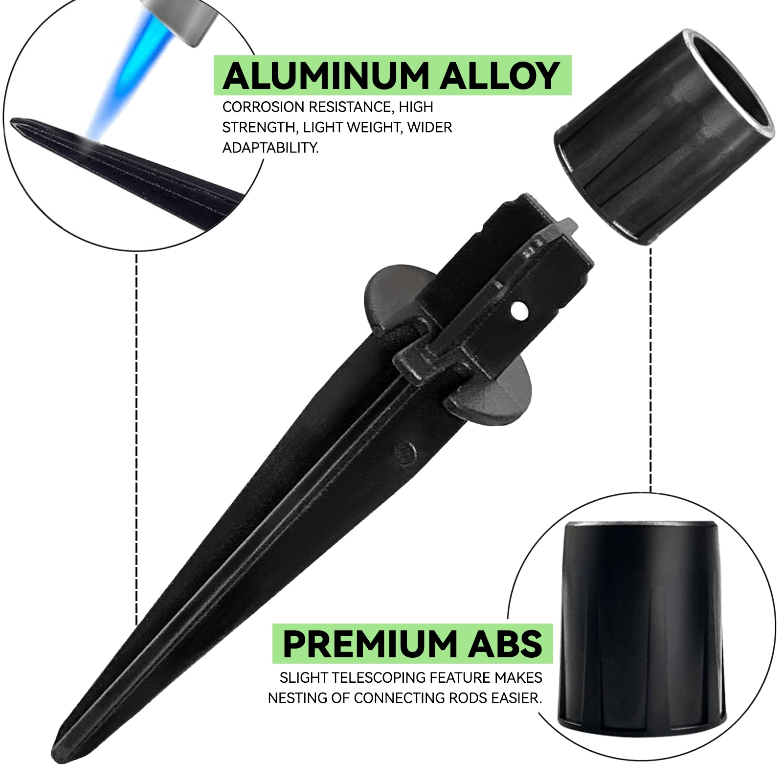 10 Pack Metal Replacement Stakes For Solar Lights Outdoor, Solar