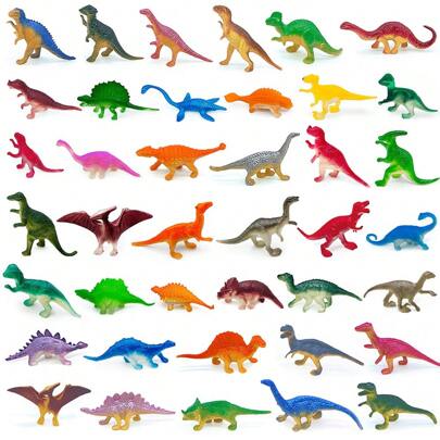 6sets Of 48pcs Mini Dinosaur Toys,Around 2-3 Inches Size,Realistic Dinosaur Design,Creative Holiday Gift (Random Color),Dinosour Toys,Small Dinosaurs,Dinosaur Animal,Animal Toys,Mini Figures,Toy Animals
