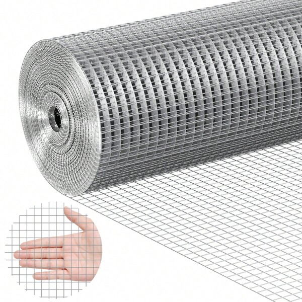 Hardware Cloth, 1/2 Inch 48in X 50 Ft 19 Gauge, Hot Dipped Galvanized Wire Mesh Roll, Chicken Wire Fencing, Wire Mesh For Rabbit Cages, Garden, Small Rodents